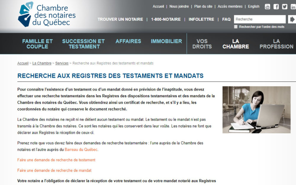 recherches testamentaires